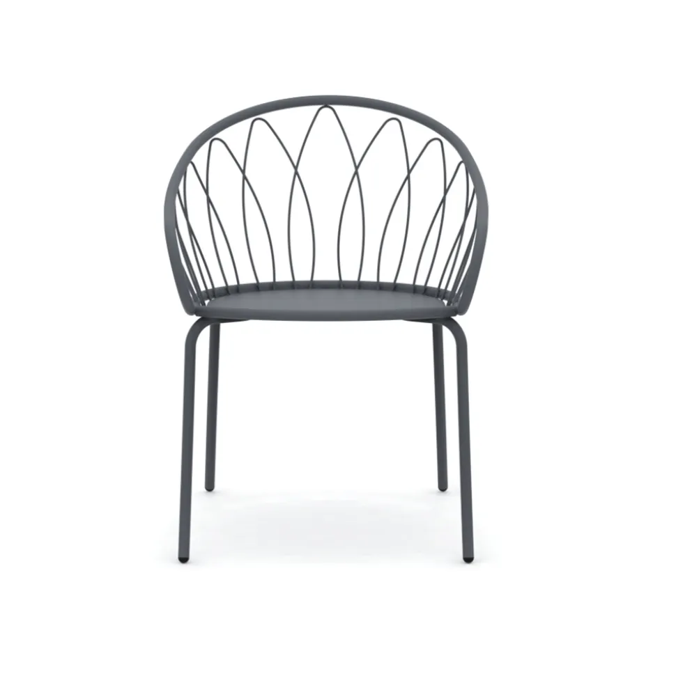 2 Poltrone Impilabili da Giardino in Metallo e Cuscino Made in Italy - Fontana