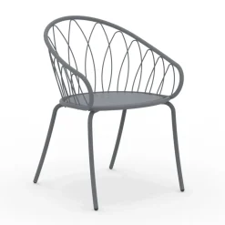 2 Poltrone Impilabili da Giardino in Metallo e Cuscino Made in Italy - Fontana