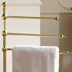 Porta Asciugamani da Bagno Vintage da Terra a 3 Bracci Design in Ottone – Brest