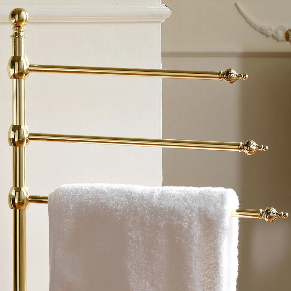 Porta Asciugamani da Bagno Vintage da Terra a 3 Bracci Design in Ottone – Brest