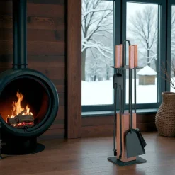 Porta Attrezzi con 4 Accessori, Manici e Struttura in Legno Made in Italy - Koi