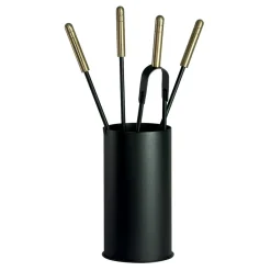 Porta Attrezzi con 4 Strumenti per la Cura del Camino Made in Italy - Fakir