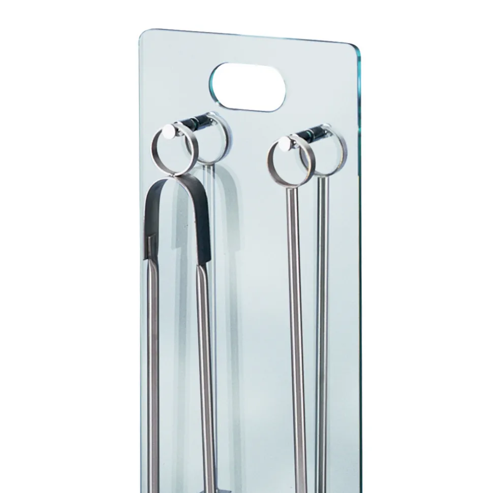 Porta Attrezzi in Cristallo Temperato con 4 Accessori Made in Italy - Zebra
