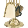 Porta Attrezzi in Ottone con 4 Accessori Altezza 65 cm Made in Italy - Canguro
