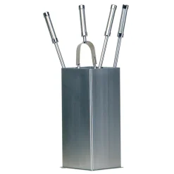 Porta Attrezzi Quadrato in Acciaio Inox e 4 Accessori Made in Italy - Iena