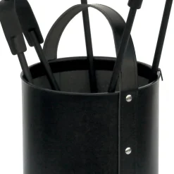 Porta Attrezzi Rotondo in Ecopelle con Manico e 4 Accessori Made in Italy - Piccione