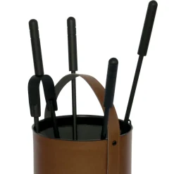 Porta Attrezzi Rotondo in Ecopelle con Manico e 4 Accessori Made in Italy - Piccione