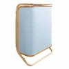 Portabiancheria moderno a parete in tessuto Navy e bamboo Valenza