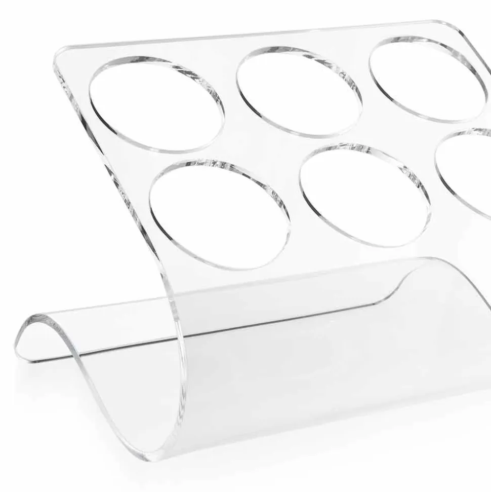 Portabottiglie da Appoggio per 6 Bottiglie in Plexiglass Trasparente - Tanatin