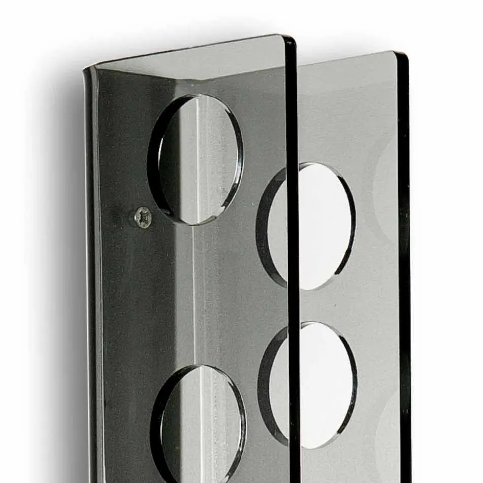 Porta bottiglie da muro fumé Baby small L6xH60xP11cm, design moderno