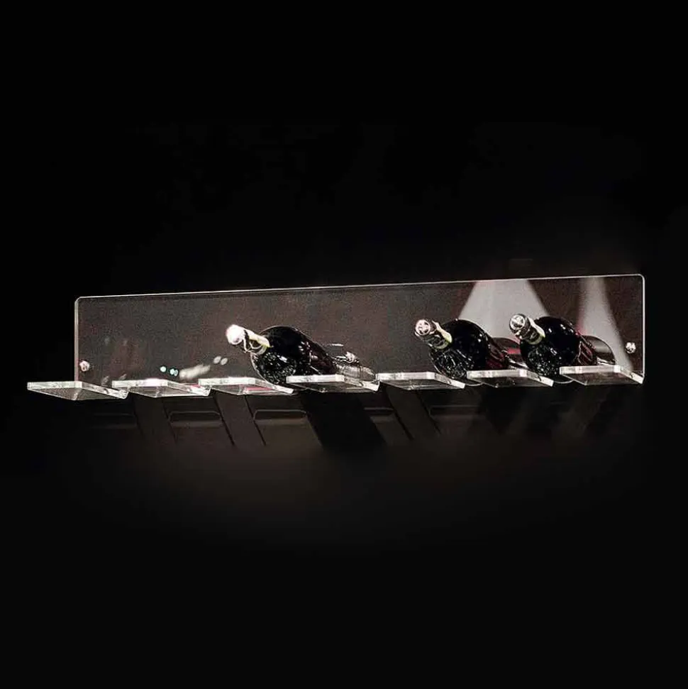 Portabottiglie da Parete per 6 Bottiglie in Plexiglass Made in Italy - Canberra