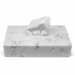 Porta Fazzoletti Moderno in Marmo Bianco di Carrara Made in Italy - Rafa