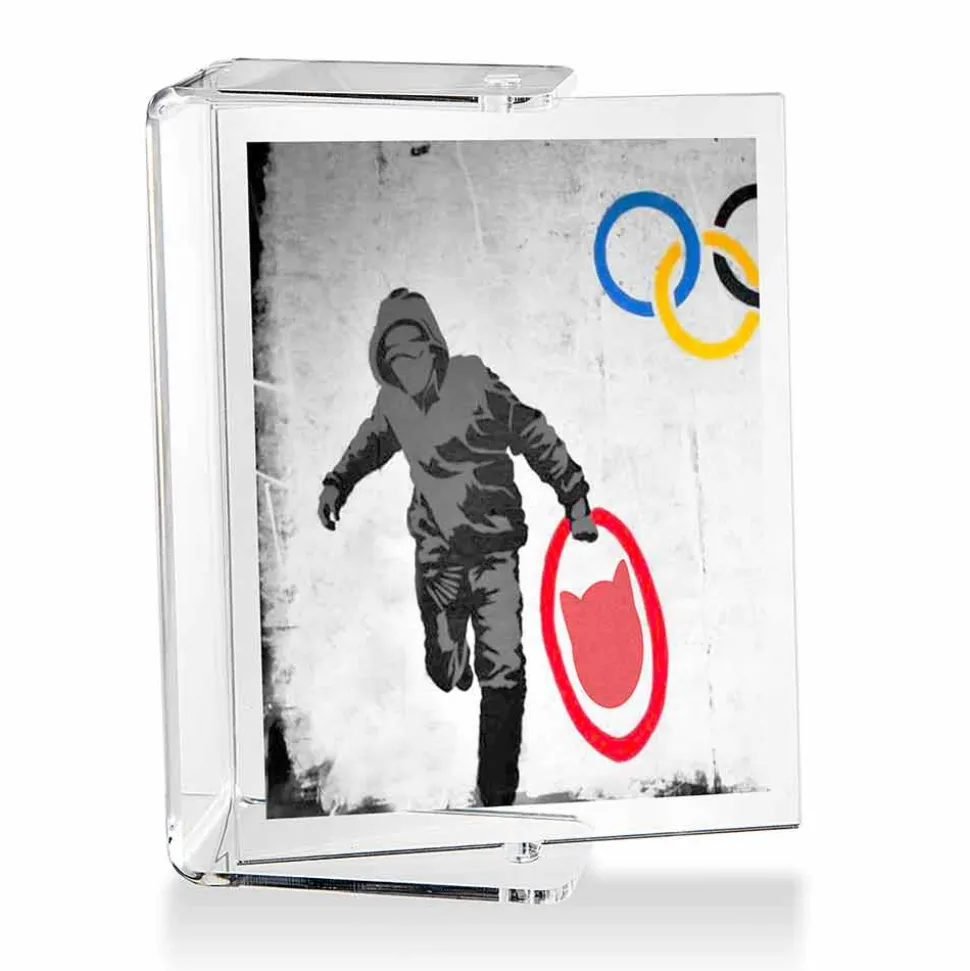 Portafoto Bifacciale in Plexiglass Trasparente Design Girevole 2 Pezzi - Miky