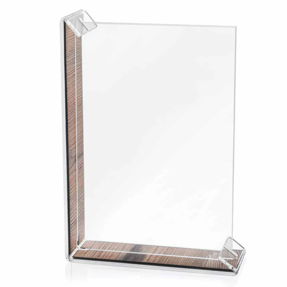 2 Portafoto Multiplo da Tavolo in Plexiglass Colorato o con Legno - Menelao