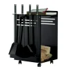 Portalegna con Porta Attrezzi con 4 Accessori Intergrati Made in Italy - Gufo