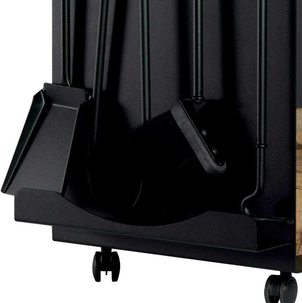 Portalegna con Porta Attrezzi con 4 Accessori Intergrati Made in Italy - Gufo