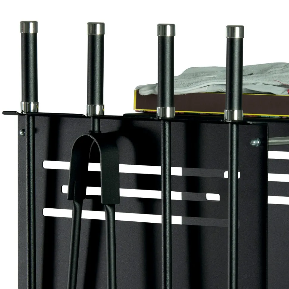 Portalegna con Porta Attrezzi con 4 Accessori Intergrati Made in Italy - Gufo