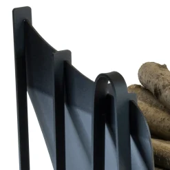 Portalegna da Interno in Acciaio con 3 Accessori Made in Italy - Nelumbo