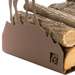 Portalegna da Interno in Acciaio Marrone Made in Italy con Attrezzi - Volturno