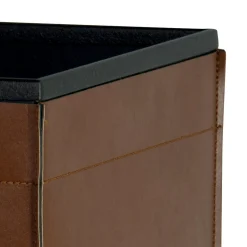 Portalegna di 2 Misure in Ecopelle Marrone Made in Italy - Formica