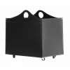 Portalegna in cuoio rigenerato con ruote WoodBag made in Italy