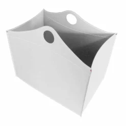 Portalegna in cuoio rigenerato con ruote WoodBag made in Italy