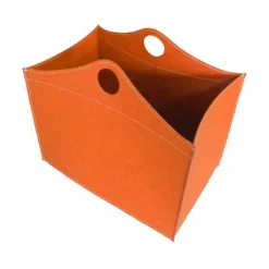 Portalegna in cuoio rigenerato con ruote WoodBag made in Italy