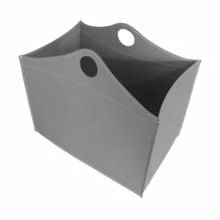 Portalegna in cuoio rigenerato con ruote WoodBag made in Italy