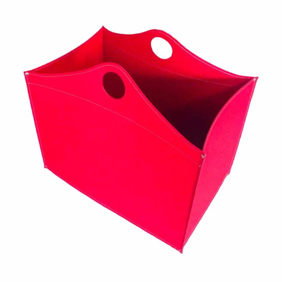 Portalegna in cuoio rigenerato con ruote WoodBag made in Italy