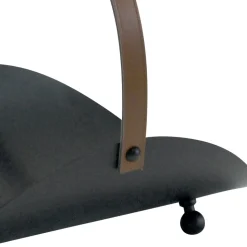 Portalegna in Metallo Nero con Manico in Pelle Made in Italy - Antilope