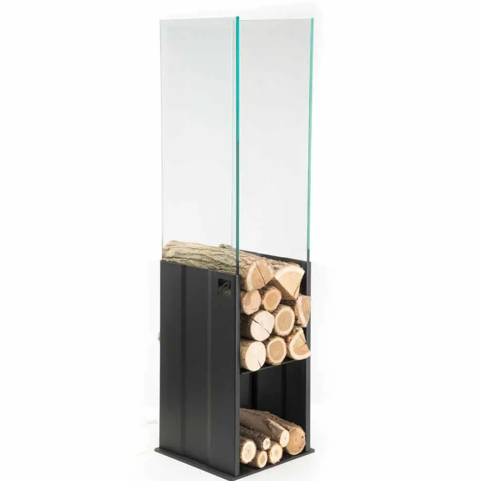 Portalegna Interno Design Moderno in Acciaio e Vetro Made in Italy - Maestrale