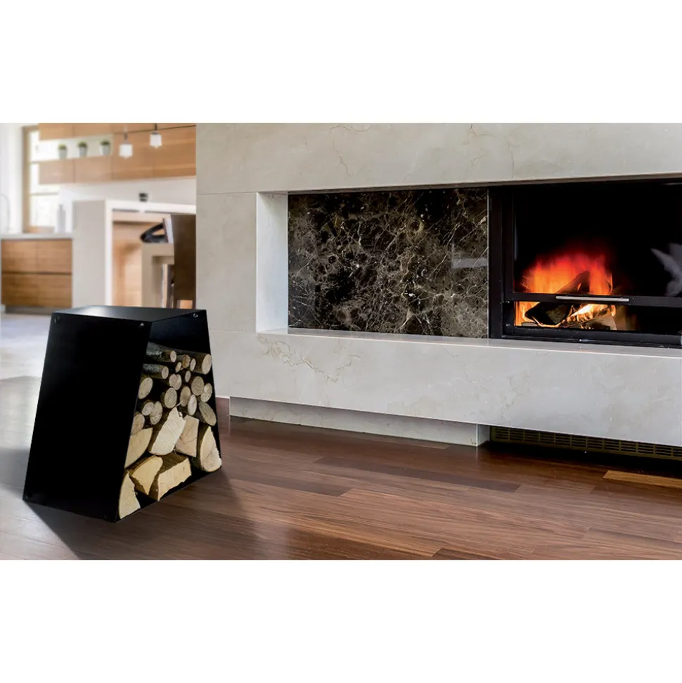 Portalegna Moderno da Terra in Acciaio Verniciato Made in Italy - Demetra