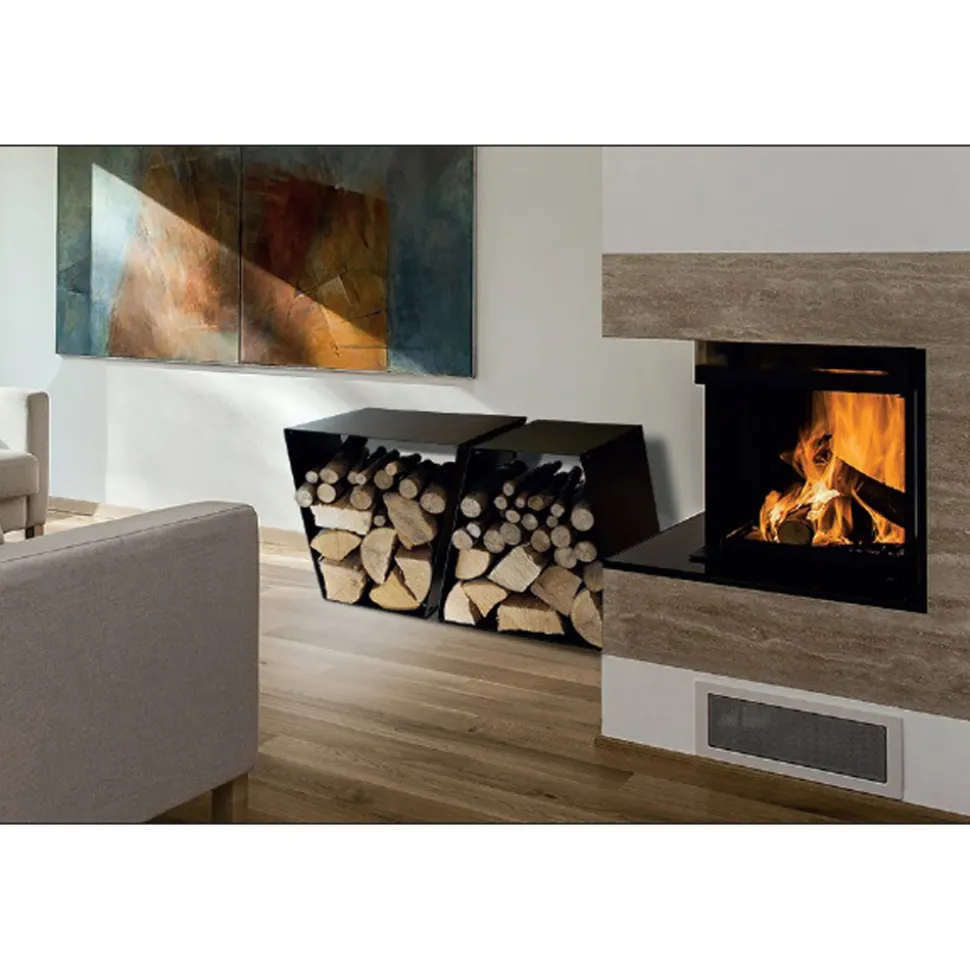 Portalegna Moderno da Terra in Acciaio Verniciato Made in Italy - Demetra