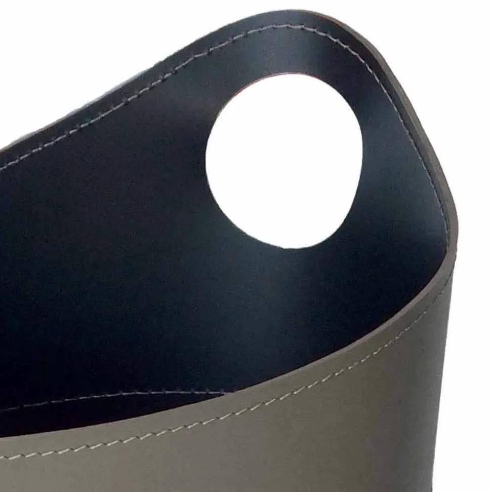 Portalegna, portaferri e ferri per camino in cuoio Nicad,made in Italy