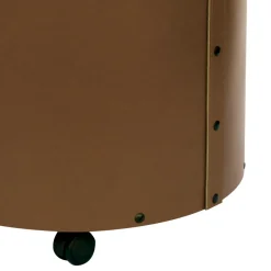 Portalegna Rotondo in Ecopelle con Ruote Made in Italy - Camaleonte