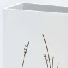 Portaombrelli Bianco in Legno Decorato Design Moderno Rettangolare - Filigrano