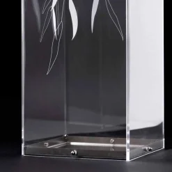 Portaombrelli di Design in Plexiglass Trasparente con Foglie Incise - Kanno