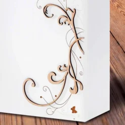 Portaombrelli Moderno Elegante in Legno Scuro o Bianco con Decori - Poesia