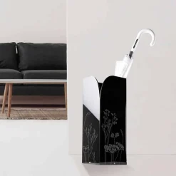 Portaombrelli Moderno in Plexiglass Nero o Trasparente con Incisione - Florinto