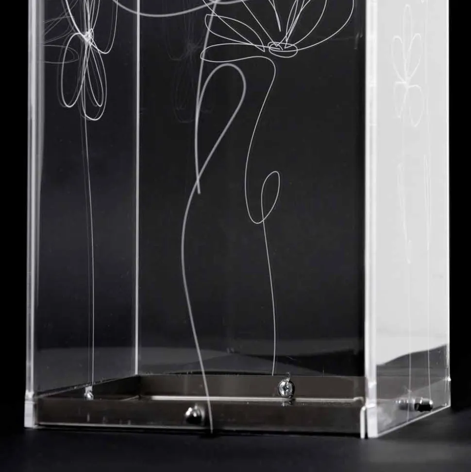 Portaombrelli Plastica Trasparente con Foglie Stilizzate Incise - Florino