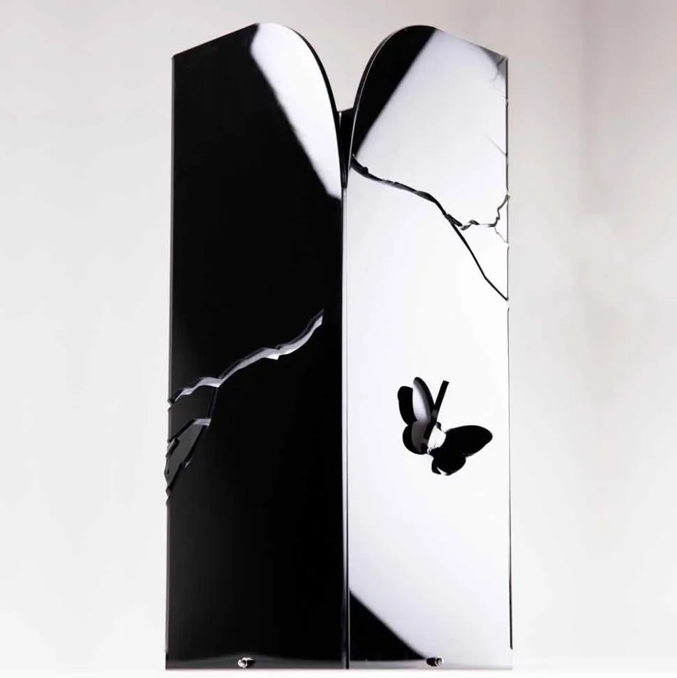 Portaombrelli Plexiglass Nero con Incisioni e Decori 3D, Design Moderno - Farfo
