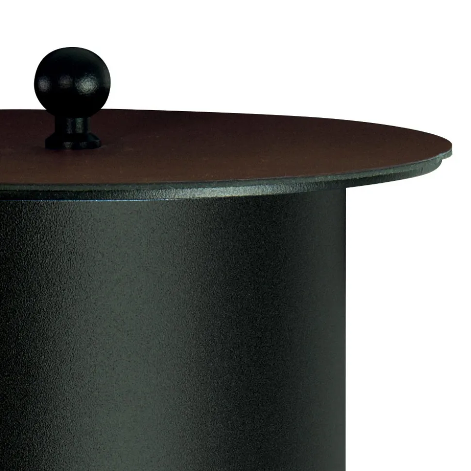 Porta Pellet Cilindrico con Coperchio in Diverse Finiture Made in Italy - Fenicottero
