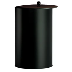 Porta Pellet Cilindrico con Coperchio in Diverse Finiture Made in Italy - Fenicottero