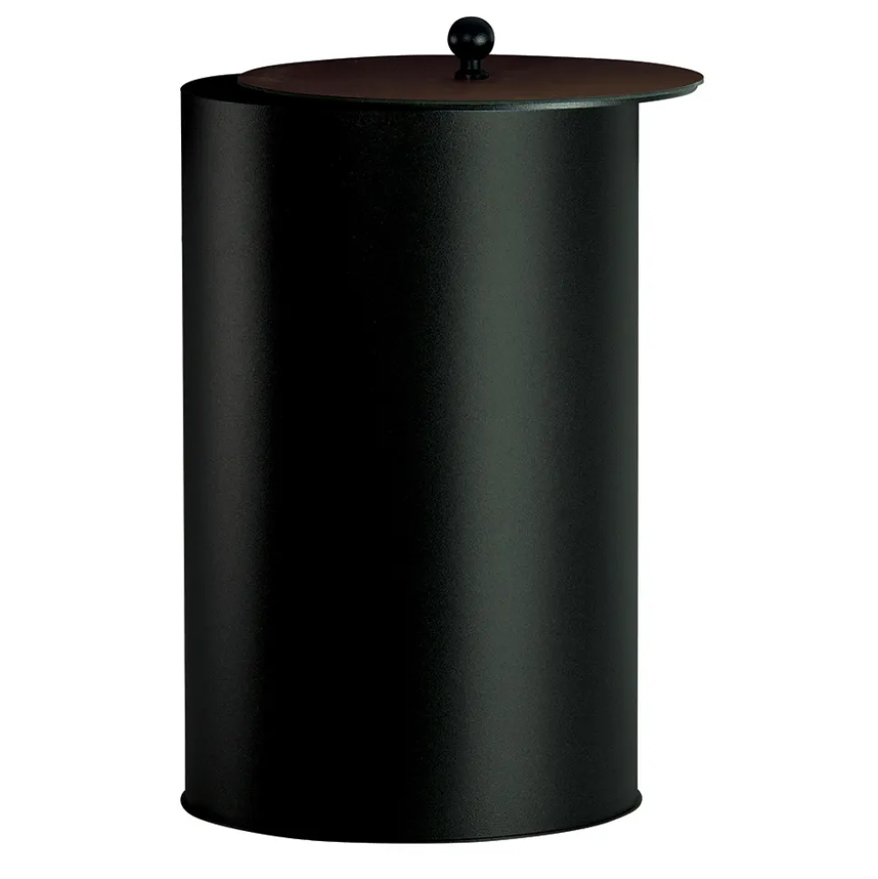 Porta Pellet Cilindrico con Coperchio in Diverse Finiture Made in Italy - Fenicottero