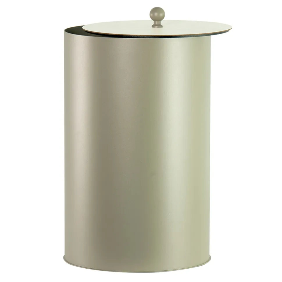 Porta Pellet Cilindrico con Coperchio in Diverse Finiture Made in Italy - Fenicottero
