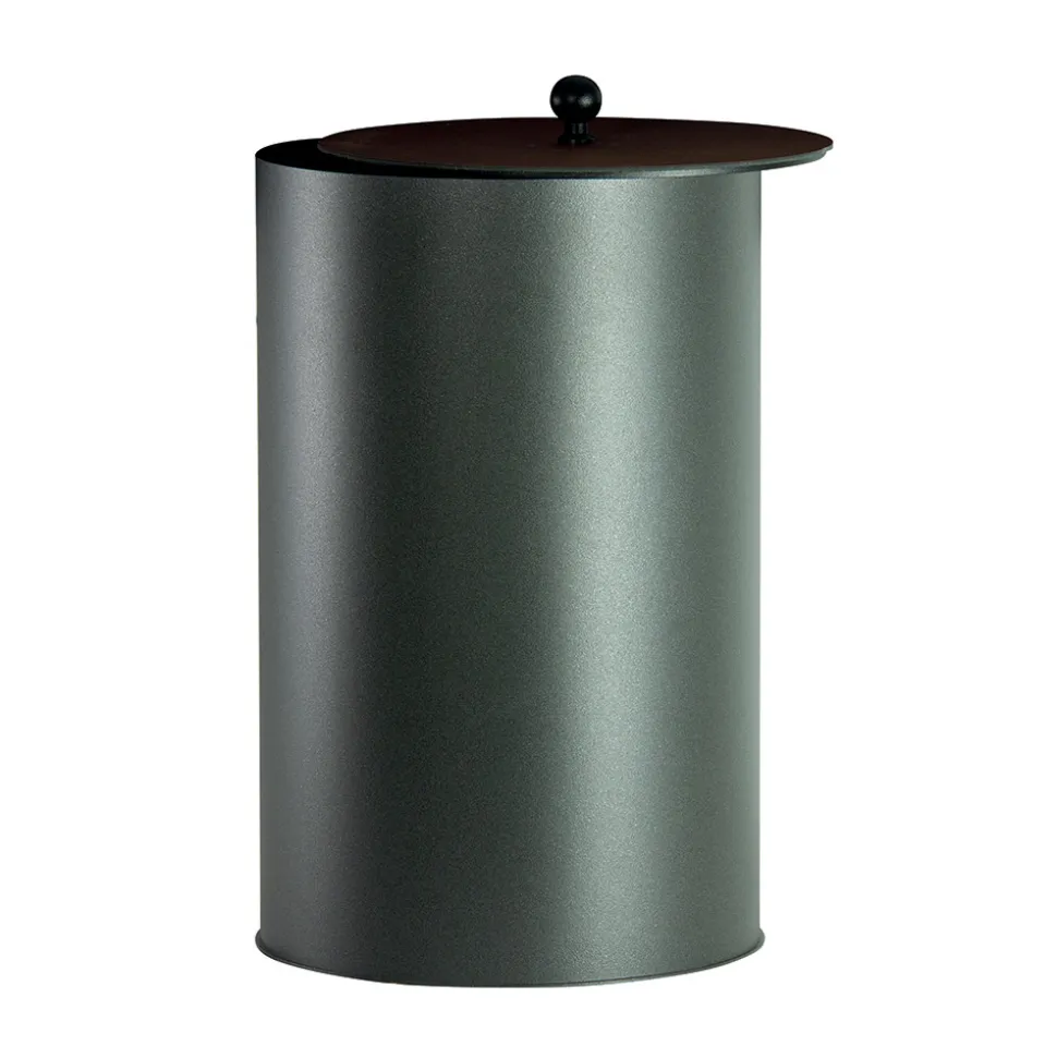 Porta Pellet Cilindrico con Coperchio in Diverse Finiture Made in Italy - Fenicottero