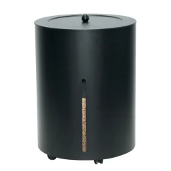 Porta Pellet con Ruote e Coperchio Realizzato in Metallo Made in Italy - Cicogna