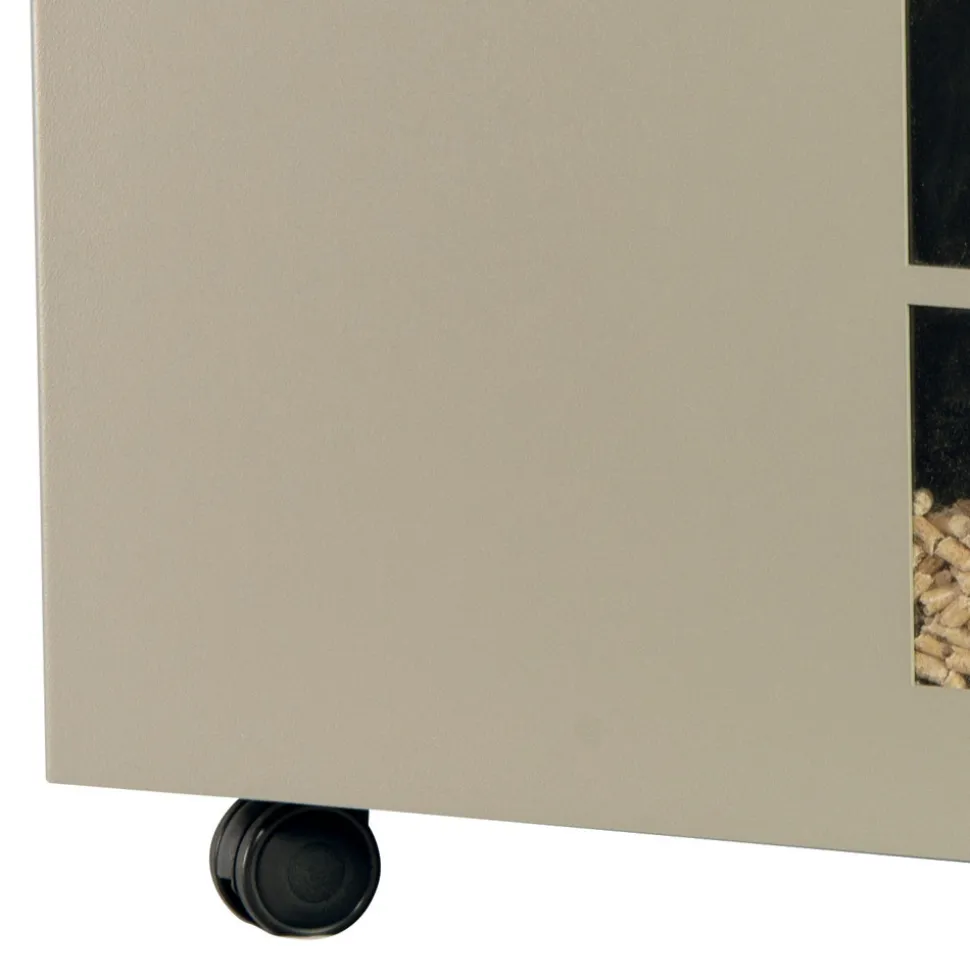 Porta Pellet in Metallo con Ruote e Coperchio Made in Italy - Gazza