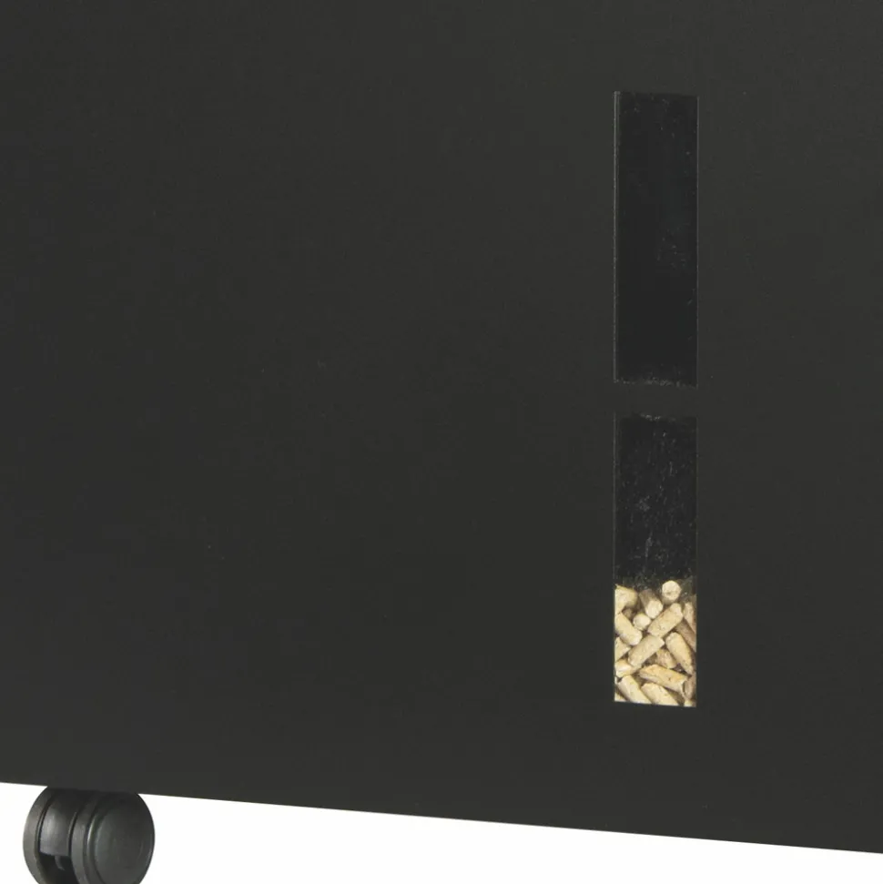 Porta Pellet in Metallo con Ruote e Coperchio Made in Italy - Gazza