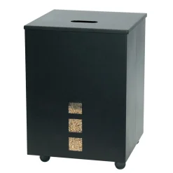 Porta Pellet Quadrato in Acciaio Verniciato Nero e Ruote Made in Italy - Pappagallo